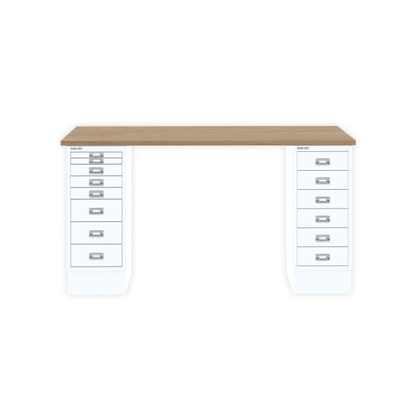 Bisley Home MultiDesk 018696 natürliche Eiche/verkehrsweiß