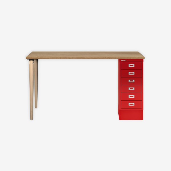 Bisley Home MultiDesk 018670 natürliche Eiche/kardinalrot