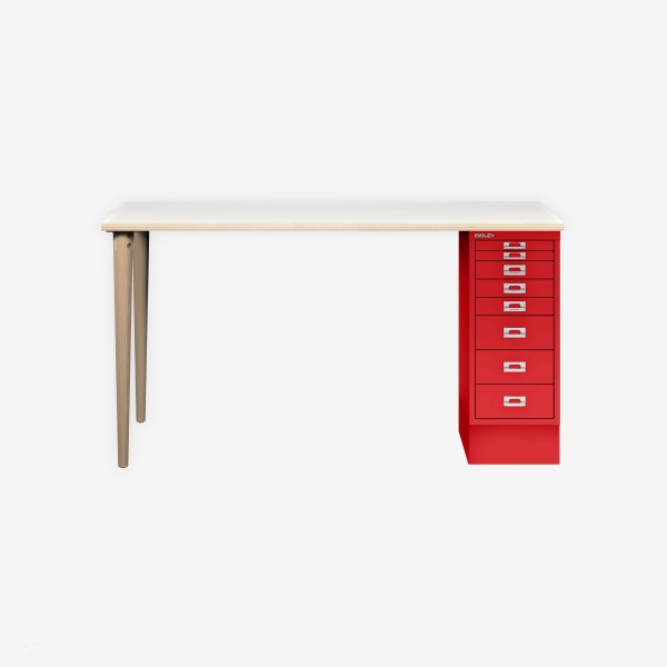 Bisley Home MultiDesk PW670 plywood/kardinalrot