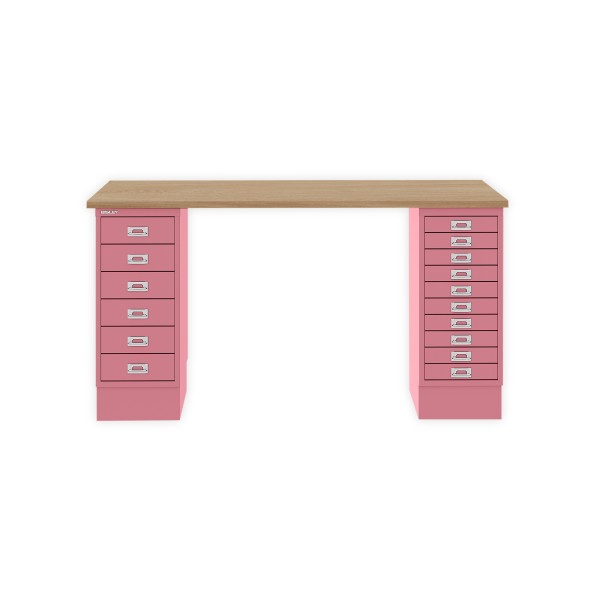 Bisley Home MultiDesk 018601 natürliche Eiche/pink