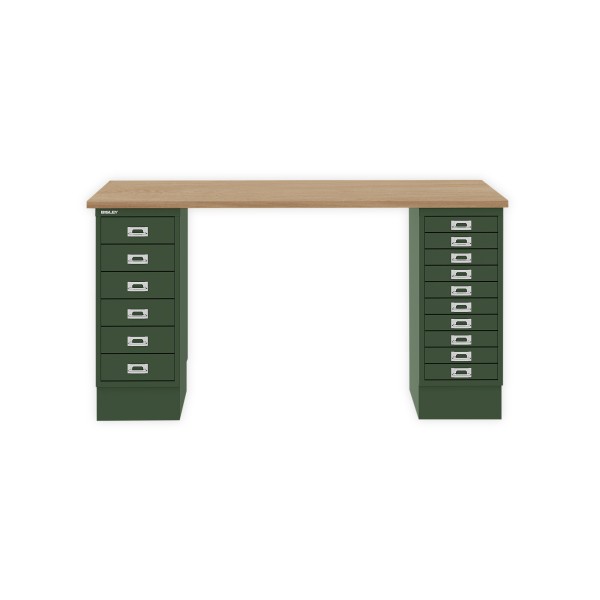 Bisley Home MultiDesk 018623 natürliche Eiche/olivgrün