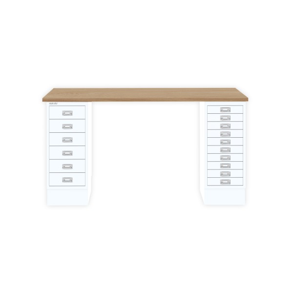 Bisley Home MultiDesk 018696 natürliche Eiche/verkehrsweiß