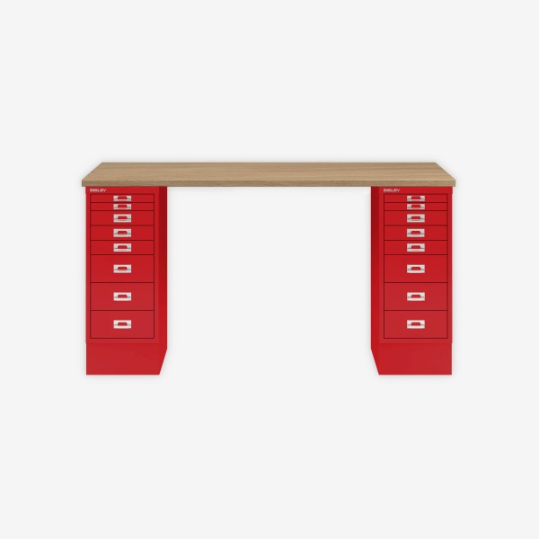 Bisley Home MultiDesk 018670 natürliche Eiche/kardinalrot