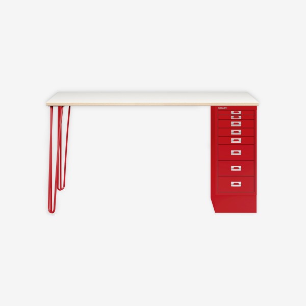 Bisley Home MultiDesk PW670 plywood/kardinalrot
