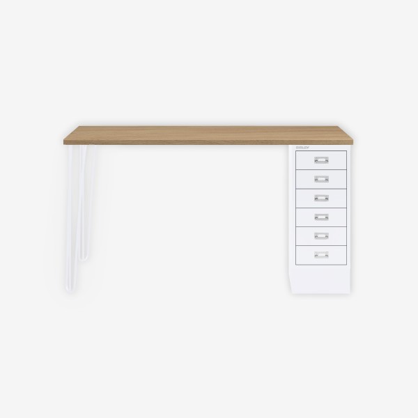Bisley Home MultiDesk 018696 natürliche Eiche/verkehrsweiß