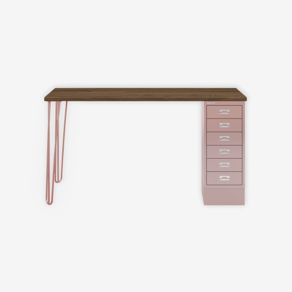 Bisley Home MultiDesk NW620 nussbaum/pastellpink