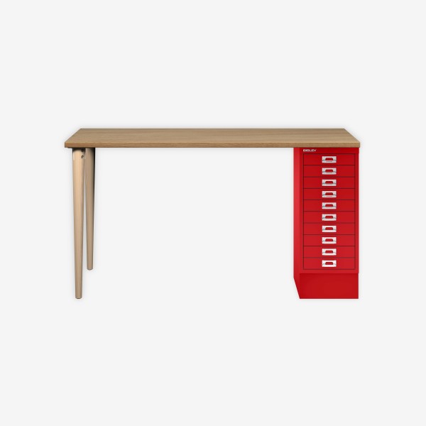 Bisley Home MultiDesk 018670 natürliche Eiche/kardinalrot