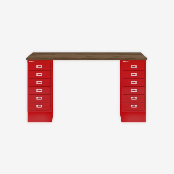 Bisley Home MultiDesk NW670 nussbaum/kardinalrot
