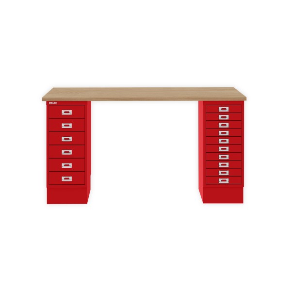 Bisley Home MultiDesk 018670 natürliche Eiche/kardinalrot