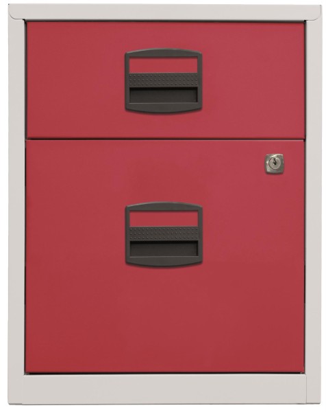 Bisley Home Schubladenschrank PFA | Home Filer 506 Korpus lichtgrau, Fronten kardinalrot
