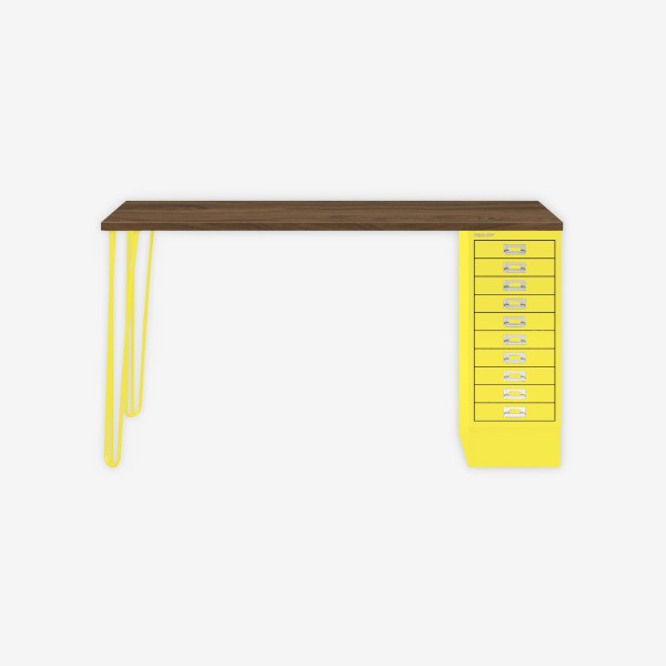 Bisley Home MultiDesk NW641 nussbaum/zinkgelb