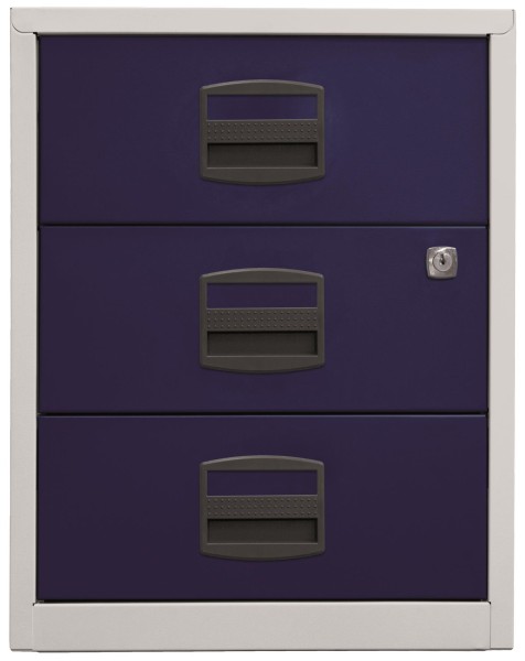 Bisley Home Schubladenschrank PFA | Home Filer 505 Korpus lichtgrau, Fronten oxfordblau