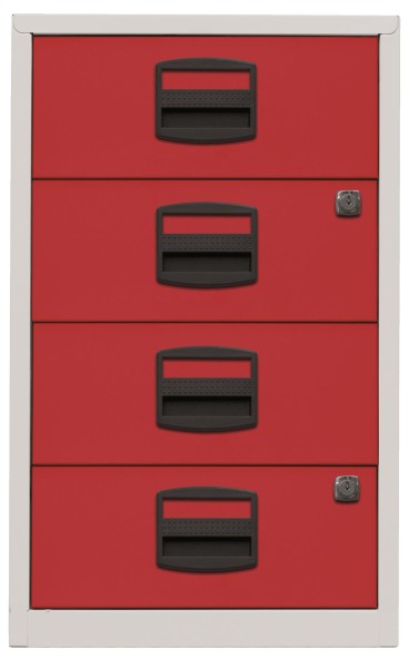 Bisley Home Schubladenschrank PFA | Home Filer 506 Korpus lichtgrau, Fronten kardinalrot