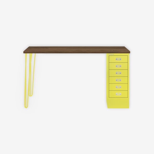 Bisley Home MultiDesk NW641 nussbaum/zinkgelb