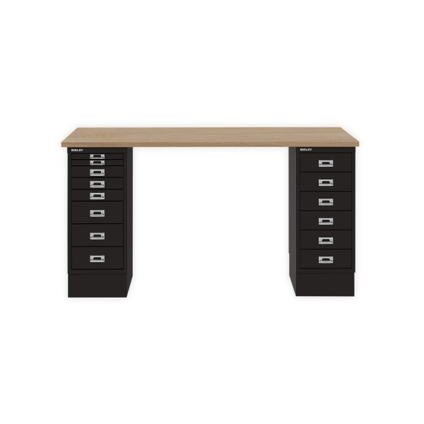 Bisley Home MultiDesk 018633 natürliche Eiche/schwarz