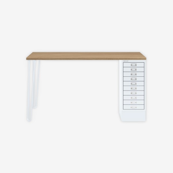 Bisley Home MultiDesk 018696 natürliche Eiche/verkehrsweiß