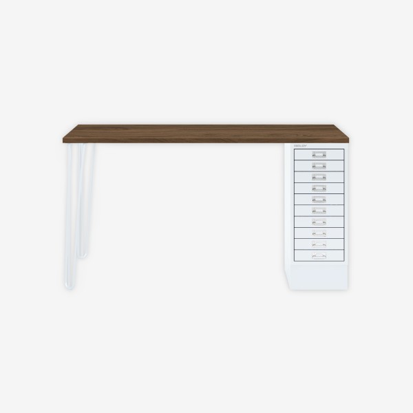 Bisley Home MultiDesk NW696 nussbaum/verkehrsweiß
