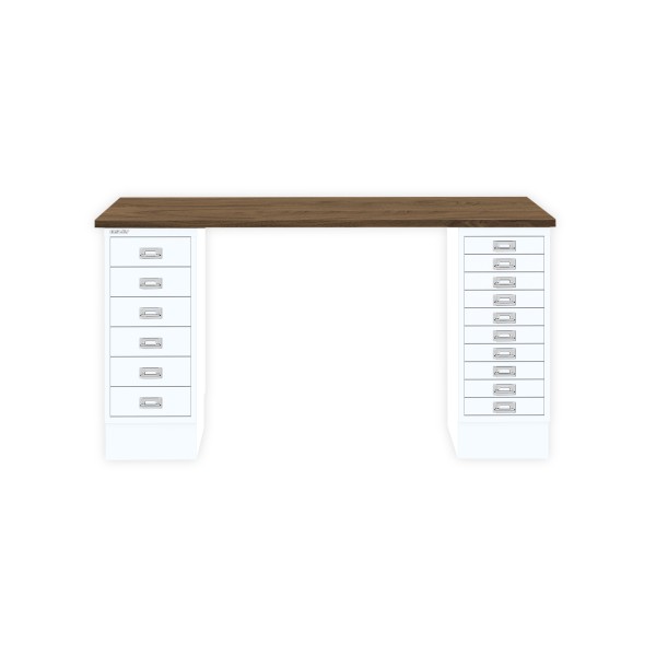 Bisley Home MultiDesk NW696 nussbaum/verkehrsweiß