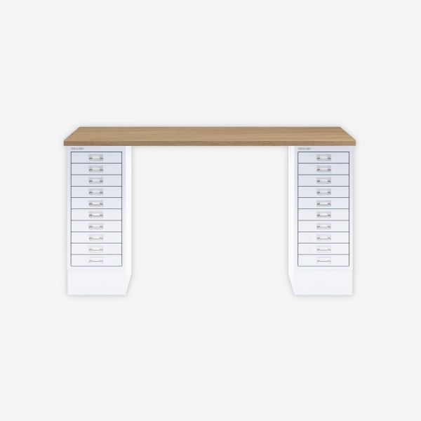 Bisley Home MultiDesk 018696 natürliche Eiche/verkehrsweiß