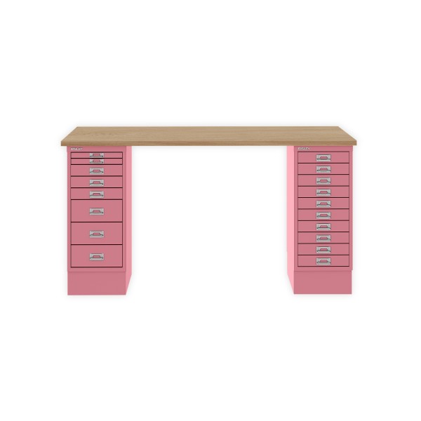 Bisley Home MultiDesk 018601 natürliche Eiche/pink