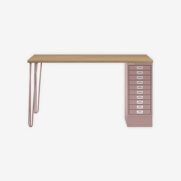 Bisley Home MultiDesk 018620 natürliche Eiche/pastellpink