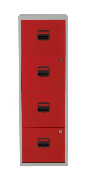 Bisley Home Schubladenschrank PFA | Home Filer 506 Korpus lichtgrau, Fronten kardinalrot