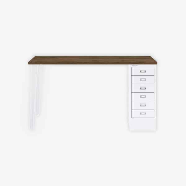 Bisley Home MultiDesk NW696 nussbaum/verkehrsweiß