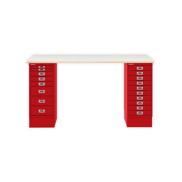 Bisley Home MultiDesk PW670 plywood/kardinalrot