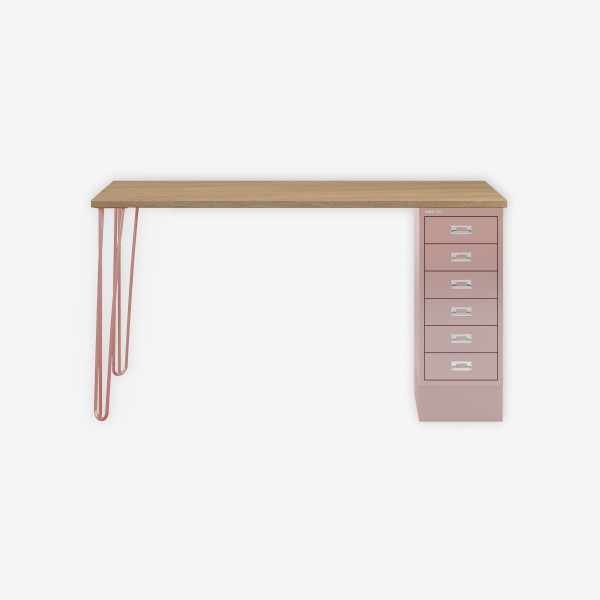 Bisley Home MultiDesk 018620 natürliche Eiche/pastellpink