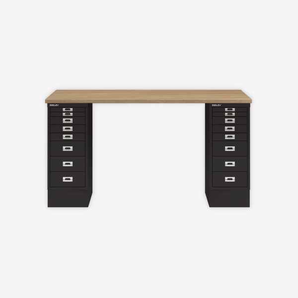 Bisley Home MultiDesk 018633 natürliche Eiche/schwarz