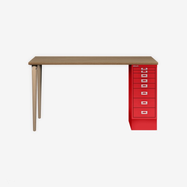 Bisley Home MultiDesk 018670 natürliche Eiche/kardinalrot