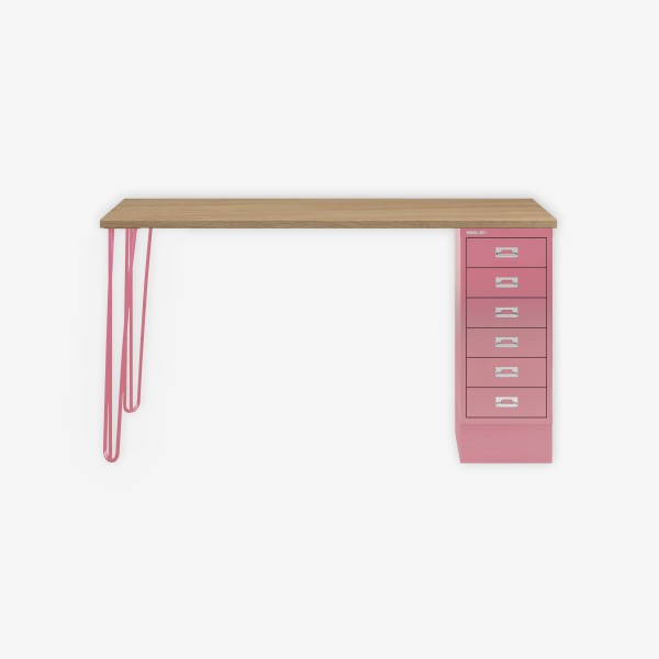 Bisley Home MultiDesk 018601 natürliche Eiche/pink