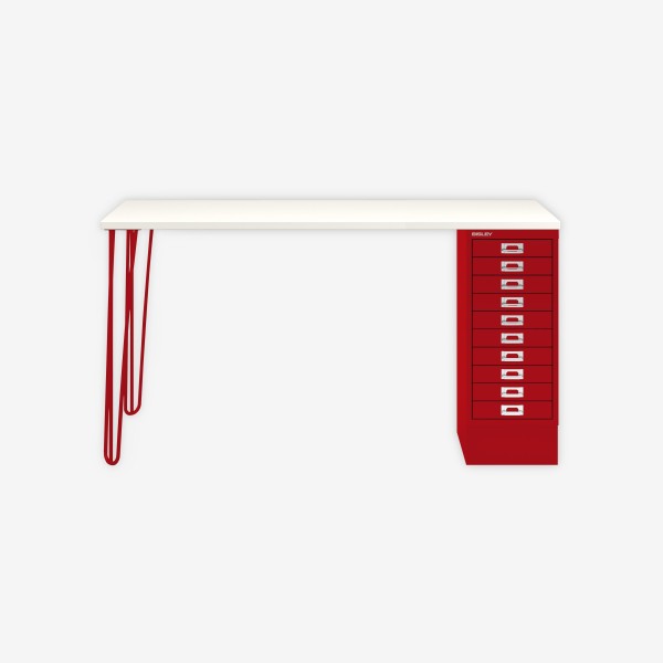 Bisley Home MultiDesk 005670 weiß/kardinalrot