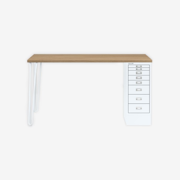 Bisley Home MultiDesk 018696 natürliche Eiche/verkehrsweiß