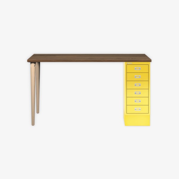 Bisley Home MultiDesk NW641 nussbaum/zinkgelb