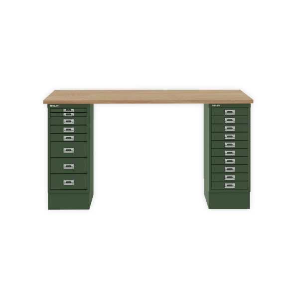 Bisley Home MultiDesk 018623 natürliche Eiche/olivgrün
