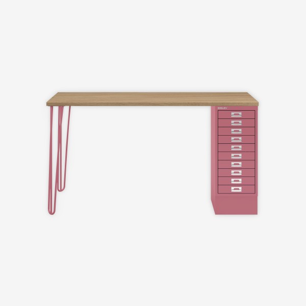 Bisley Home MultiDesk 018601 natürliche Eiche/pink