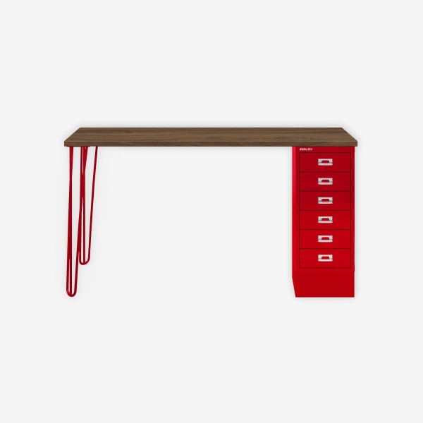Bisley Home MultiDesk NW670 nussbaum/kardinalrot