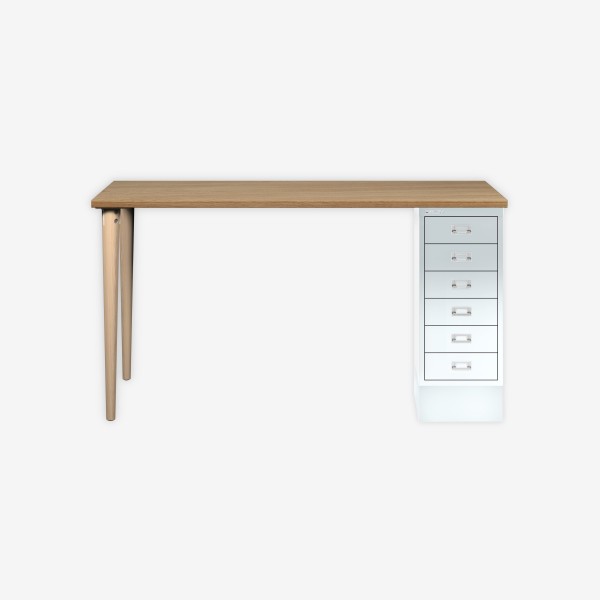 Bisley Home MultiDesk 018696 natürliche Eiche/verkehrsweiß