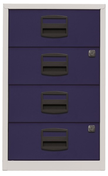 Bisley Home Schubladenschrank PFA | Home Filer 505 Korpus lichtgrau, Fronten oxfordblau