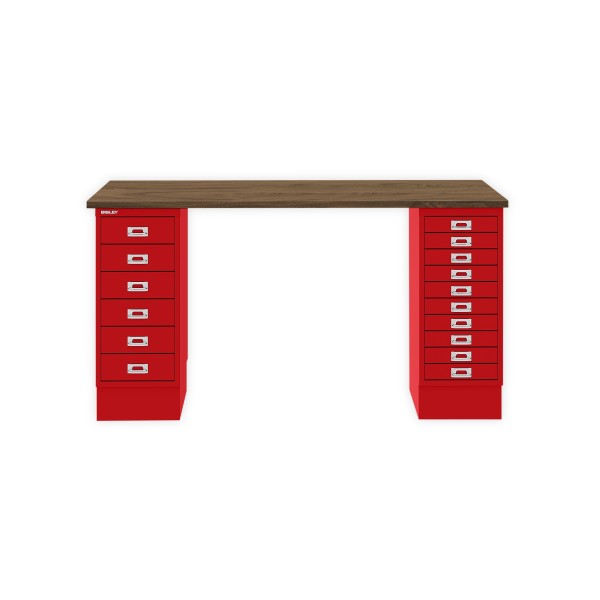 Bisley Home MultiDesk NW670 nussbaum/kardinalrot