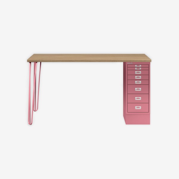 Bisley Home MultiDesk 018601 natürliche Eiche/pink