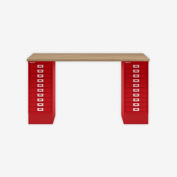 Bisley Home MultiDesk 018670 natürliche Eiche/kardinalrot
