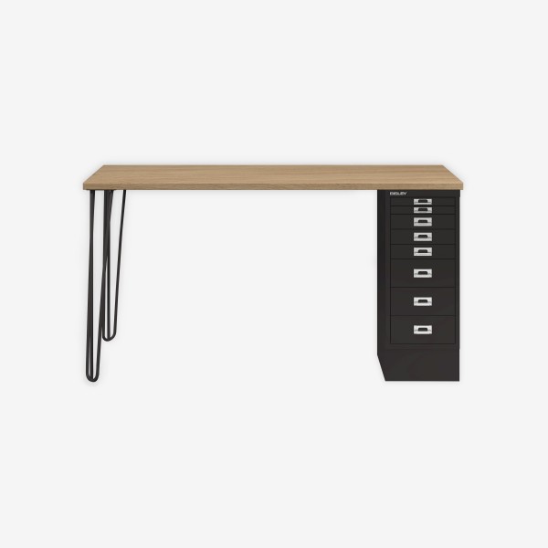 Bisley Home MultiDesk 018633 natürliche Eiche/schwarz