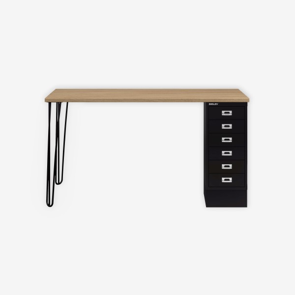 Bisley Home MultiDesk 018633 natürliche Eiche/schwarz