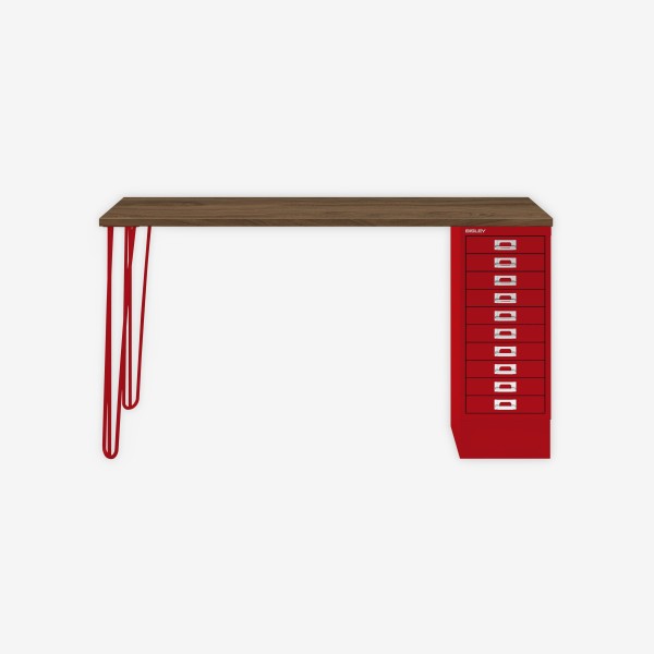 Bisley Home MultiDesk NW670 nussbaum/kardinalrot
